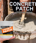 Heavy Duty Concrete Patch Powder And Rapid Set Cement Crack Filler Sealant For Driveways Patios Sidewalks mixed in a bucket.