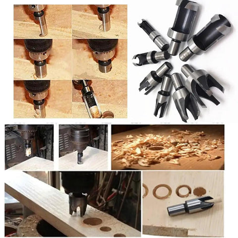 Premium 8 Piece Wood Plug Cutter Drill Bit Set Titanium Coated High Carbon Steel Go To Tool For Dowel Making In Woodworking