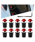 Tough As Nails Ten Piece Motorcycle Windshield Screw Bolt Kit With Red 5mm mounting fasteners and wrench for secure installation.