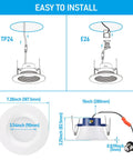 Installation diagram for Eight Pack 6 Inch LED Recessed Retrofit Downlight Kit with 5CCT
