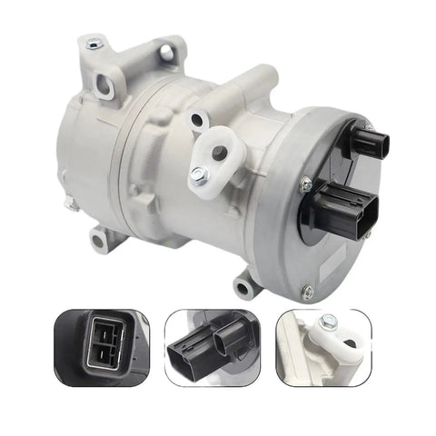 Heavy Duty Electric Air Compressor Replacement For Toyota Bz4x And Bz3 Sw0424001900 close-up showing connectors and metal casing.