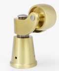 Solid Brass Furniture Casters Straight Up Heavy Duty Swivel Wheels Vintage Round Cup Base showing smooth gliding action.