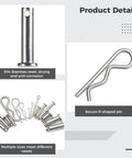All In One 122 Pcs Clevis And Clips Fastener Set With M6 M8 Clevis Pins And M1.5 M2 M3 Cotter And Hitch Pins in stainless steel