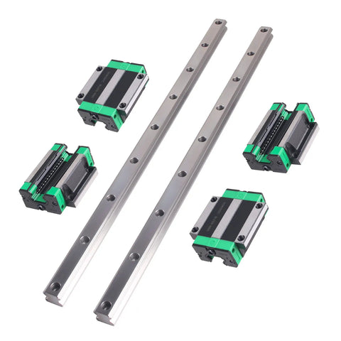 Heavy Duty Linear Guide Rails Kit 2 Pcs HGR20 1000mm With 4 HGW20CC Flange Type Bearing Carriage Blocks for CNC Routers