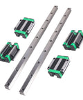 2 Pack HGR20 500mm Linear Guide Rails And 4 HGW20CC Flange Type Carriage Blocks Kit for DIY CNC Routers Lathes and Mills setup