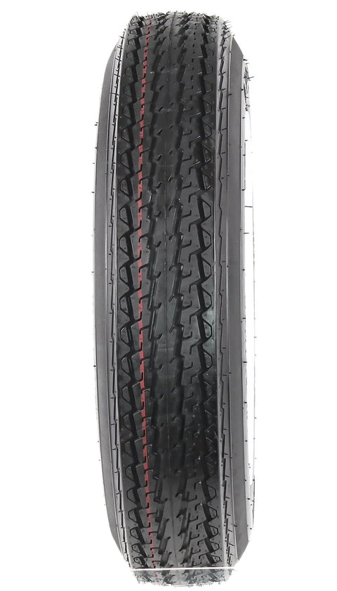 Close-up front view of 2 Pack Trailer Tires On Rims 4.80-12 480-12 4.80 X 12 White Spoke Wheel 4 Lug On 12 Inch Rim 780 Lb Load Capacity.