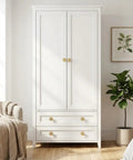 White wardrobe with 12 Pack Vintage Floral Drawer Knobs Set With Zinc Alloy Cabinet Pulls And Handles, plant beside it