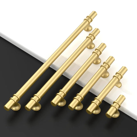 10 Pack 3 Inch 76mm Brushed Gold Cabinet Handles Set For Kitchen Cabinets Cupboards And Drawers Durable Metal Hardware Classic Round Pulls