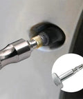 Close-up of Two Pack Stainless Steel Valve Core Wrench Set for Car and Bicycle Ultra Portable Tire Valve Disassembly Tool in use