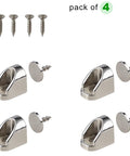 Premium Four Piece Magnetic Cabinet Door Catch Kit With Durable Iron Spur Mount And Classic Nickel Finish, includes 4 latches and screws.