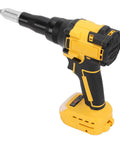 Heavy Duty Cordless Rivet Gun With Brushless Motor Delivers 2248 Lbs Of Raw Power And Fast Automatic Function Featuring Built Led Light, Auto Reverse Mode, And Compact Portable Design For Professional Job Site Metalworking Projects Without Cord Hassle, yellow-black tool