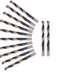 12-piece twist drill bit set, 17/64 in, black and gold coated, Amazon brand.