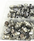 Grease Gun Nozzle Set With Assorted Fittings And Nipples For Maintenance in a plastic case, includes multiple sizes for machinery lubrication