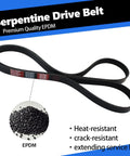 Heavy Duty Serpentine Drive Belt For 2012-2015 Honda Civic 1.8L And 2013-2015 Acura ILX 2.0L K060824 Replacement EPDM material.