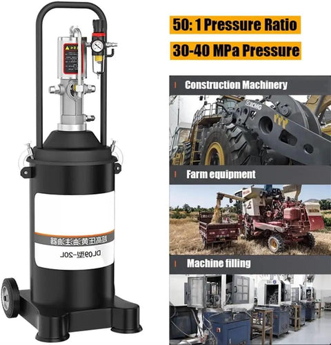Gutsy Pneumatic Air Grease Pump For 20 Liter Oil Drum, heavy duty design for efficient high pressure lubrication and service work.
