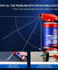 Specialist Silicone Lubricant Spray With Dual Straw Sprays For Doors, Hinges, Bikes, Sewing Machines, Garage Doors And Metal Parts Fast Drying, Non Sticky Slick Long Lasting Lubrication 6.76 Oz, showing nozzle features.