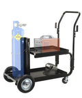 MIG TIG ARC Welder Cart With Upgraded Handle, Heavy Duty Portable Welding Station On Galvanized Casters, 175 Lb Capacity
