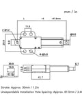 Dimensions of Compact 24V Linear Actuator With Splash Proof Housing And Zero Drama Wiring For Custom Builds Smooth One Point Two Inch Stroke.