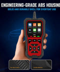 Professional OBD2 Diagnostic Scanner And Code Reader To Clear Check Engine Codes Fast with ABS housing in hand.