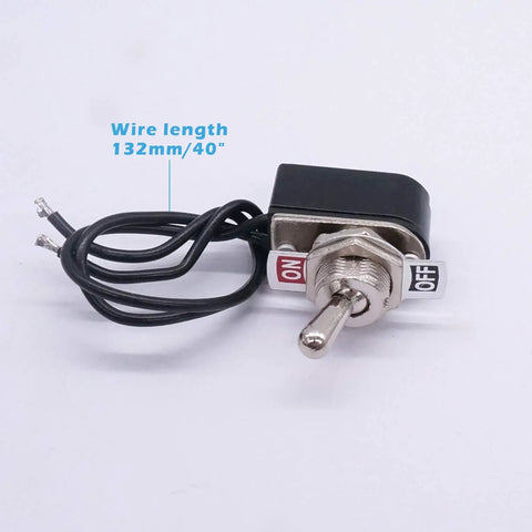 Two Pack SPST Toggle Switches Latching On Off Two Position Rocker Arm 6A AC125V And 10A DC12V With Beefy Wire Leads KNS 1 Style
