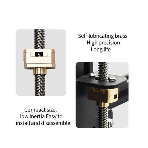 Get This Awesome 2PC High Quality T8X8mm Oldham Coupling With Included Nut For Ender3 CR10 Voron VzBoT 3D Printers Smooth Z Axis Screw Upgrade brass coupling on T8 lead screw