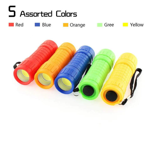 30 Pack Mini Flashlight Set With COB LED, Handheld Lights, Five Colors, Lanyards Included, Ninety AAA Batteries Included image