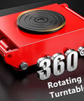 Heavy Duty Industrial Machinery Skate Dolly With 360 Degree Swivel Non Slip Caster And Alloy Steel Or Pu Rollers For Moving Heavy Equipment Smoothly, red turntable with 360 rotation capacity.