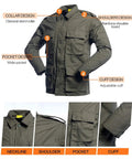 Men's Tough As Nails Tactical Hunting Outfit Featuring Ripstop Camo Jacket with adjustable cuffs and wide pockets for airsoft.