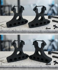 Two Pack Portable Bike Repair Stands With Flip Stand For Mountain Bikes Handlebar Jacks Great For DIY Cyclists shown on workbench