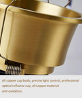 3 Inch Recessed Led Can Lights Solid Brass Eyeball Spotlight 30 Degree Rotatable Downlight Kit detailed view of brass cup housing.