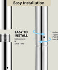 Heavy Duty Pole Dance Extension Pole 9.8 Inch 250mm For 45mm Poles, Easy Install showing connection detail and threaded section