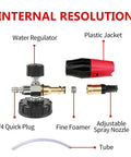 Components of Foam Cannon Kit With Short Pressure Washer Gun For Cars 1 L Snow Foam Lance With 1 Quarter Inch Quick Connector