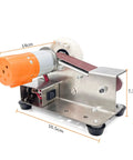 Upgraded Bench Belt Sander With 7-Speed Precision And 15 Degree Knife Sharpener Electric Grinder Machine For Metal Wood Jewelry Buffing Polishing Tool, compact design with copper motor.