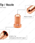 Copper nozzle tip for LC40 Torch Kit For Tomahawk 625 Plasma Cutter 23pcs Consumables Set with 10 Electrodes 10 Nozzles