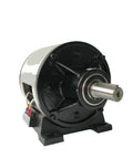 Magnetic powder brake and clutch assembly FMP-025, dual-shaft, DC24V, 25Nm, mounted on base (front view)