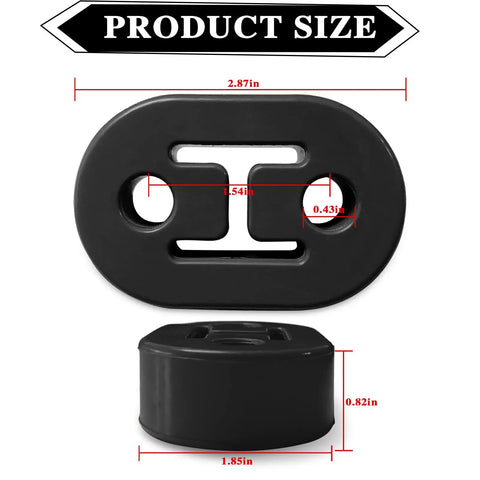 2 Pack Exhaust Hanger Rubber With 2 Holes Adjustable Insulator For Cars Trucks Jeeps SUVs High Density Anti Corrosion Muffler