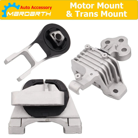 Direct Replacement Engine and Transmission Mounts for 2014-2021 Jeep Cherokee and 2015-2019 Chrysler 200 2.4L OE style set.