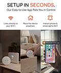 Stick Anywhere Mini Motion Sensor Alarm For Doors, Windows, Jewelry Boxes, Safes, And Mailboxes, Instant Phone App Alerts, Audible Or Silent Modes, No Tools, Easy Setup For Smart Home Security on Wi-Fi