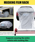 Rolling Masking Film Machine With Mobile Stand On Wheels For Car Paint Repair And Body Shop Easy On Site Masking Paper System