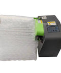 Compact Air Pillow Maker Machine creating bubble cushions, adjustable airflow, designed for 16 inch rolls, plug and play system