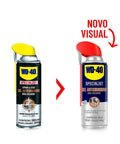 Comparison of old and new WD-40 Specialist gel lubricant cans with improved design and dual-spray functionality.