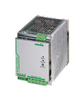 Beefy Industrial Switching Power Supply 24 Volt 40 Amp Modular Setup Built Tough For Extreme Temps To Run Automation And Energy Systems No Fuss Rock Solid Performance For Harsh Job Sites Always, showing a robust power unit with metal casing and connectors.
