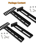 Ultra Tough Headboard Brackets For Metal Bed Frame Universal Adjustable Wall Mount Kit With Footboard Extension Solid Steel Black Finish, includes 4 brackets and hardware.