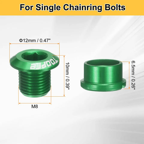 5 Piece M8 Aluminum Alloy Chain Ring Bolts For Bike Crankset Nuts Chainwheel Screws For Road And Mountain Bikes Green