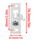 Sliding Door Panel Hanger Set For Storage And Bathrooms, shown with dimensions 76.3mm by 25.5mm, sturdy metal hardware.