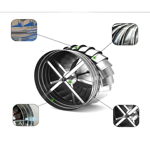 Built For The Grind 304 Stainless Steel Roof Exhaust Fan With Non Powered Damper For Warehouse Ventilation featuring detailed interior components.