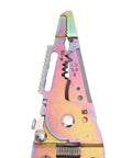 Close-up of pointed mouth wire stripper and cable cutter with high hardness blades for electrical, HVAC, and industrial use.