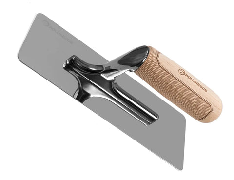 Venetian Plaster Trowel 240mm By 90mm With Mirror Polished 420 Stainless Steel Blade, Ergonomic Beech Handle