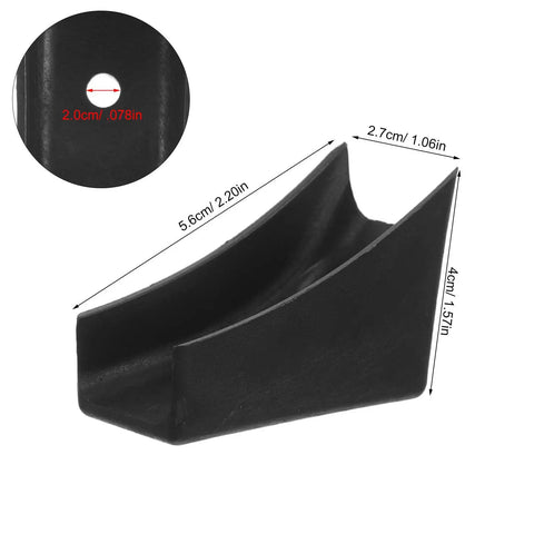 U Shaped Boat Style Chair Feet Floor Protectors with Screws, Anti Slip Noise Reducing Rubber Pads, dimensions shown