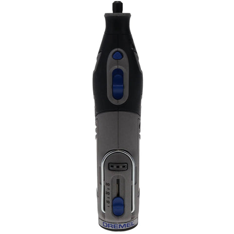 12V Max Cordless Rotary Tool Kit With 1.5Ah Battery Pack Renewed, front view of the tool showing control buttons and settings